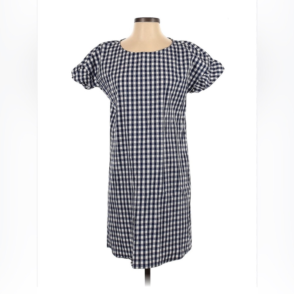 Tabitha Webb Anthropologie Navy & White Gingham Mini-Dress - 12